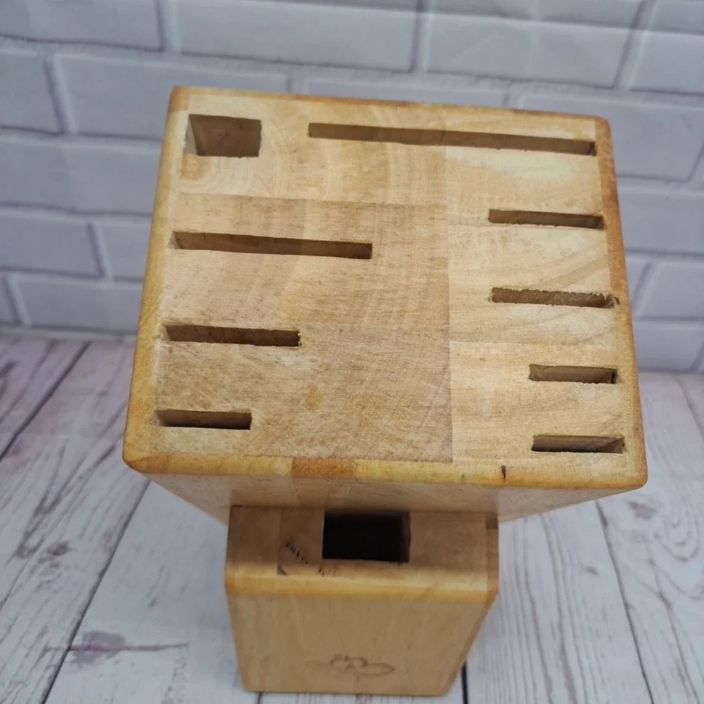 Harris Teeter Kitchen‎ Knife Block Wood Butcher Block Style 10 Slots 11